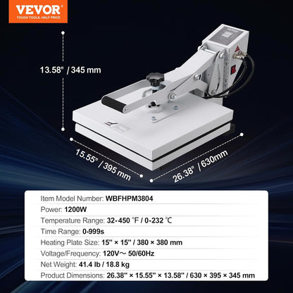VEVOR Heat Press Machine 15X15