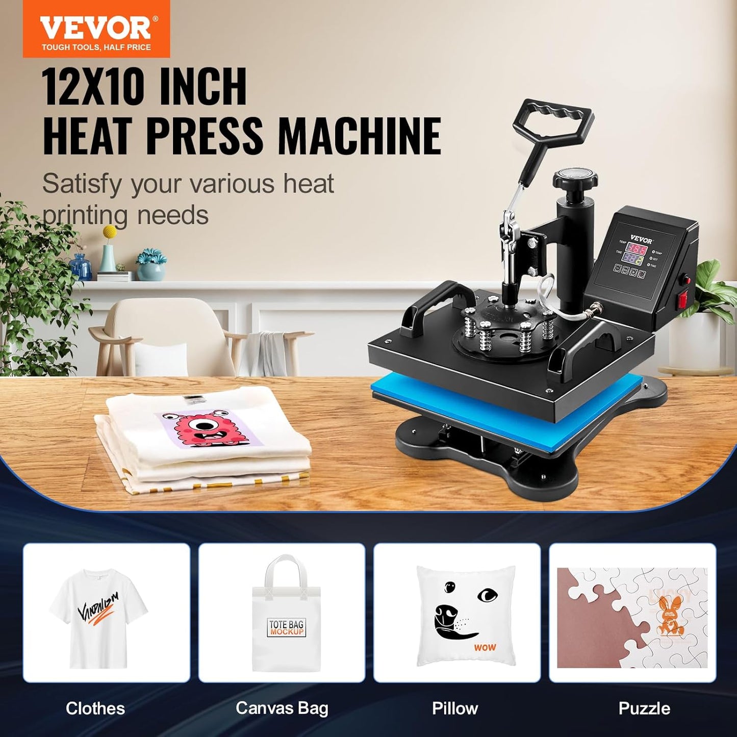 VEVOR Heat Press Clamshell 12X10