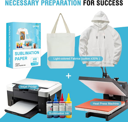 Sublimation Paper 8.5x11 Inch 125gsm 400 Sheets