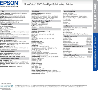 Epson SureColor F570 Dye-Sublimation Printer